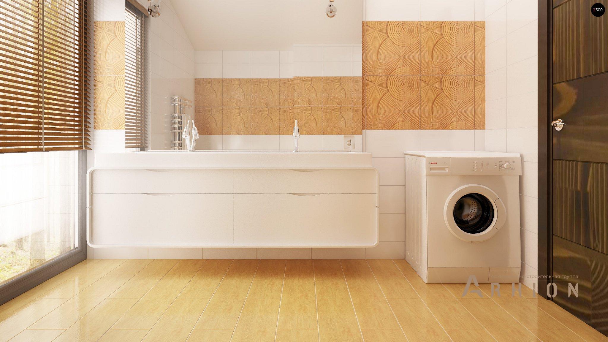 12. Проект одноэтажного дома в современном стиле с двускатной кровлей, Zx60 BG, площадью - 156 кв c мансардой, терассой, балконом